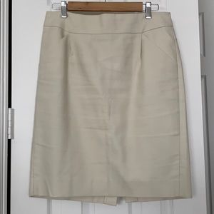 J. Crew Cream Pencil Skirt Size 6
